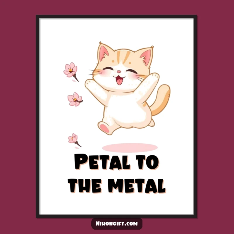 Funny Cat Printable Wall Art: Joyous Leap, Free Downloadable Decor