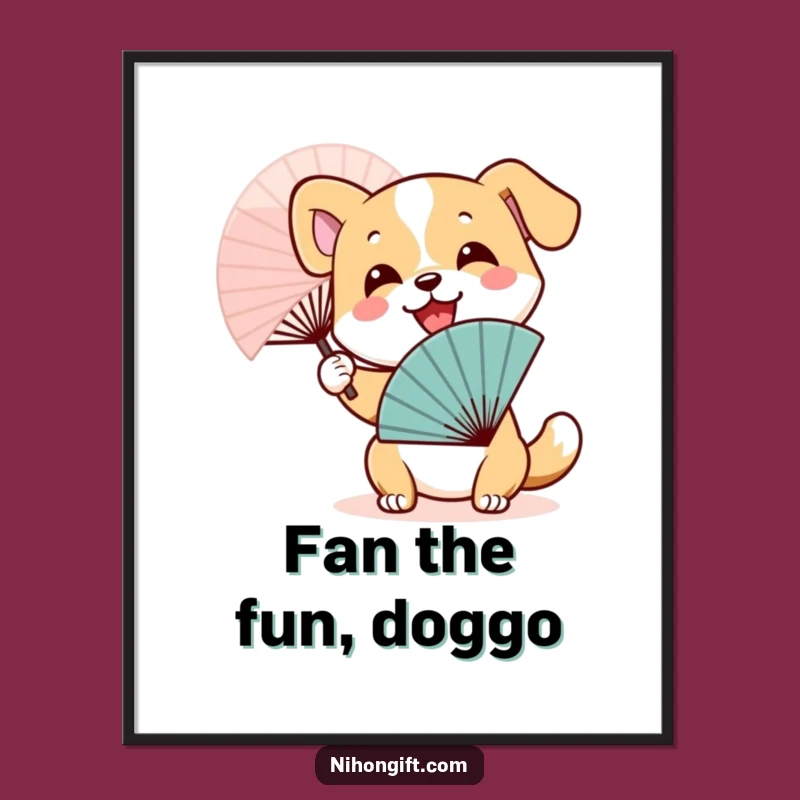 Funny Free Printable Wall Art: Dog Waves Fan!