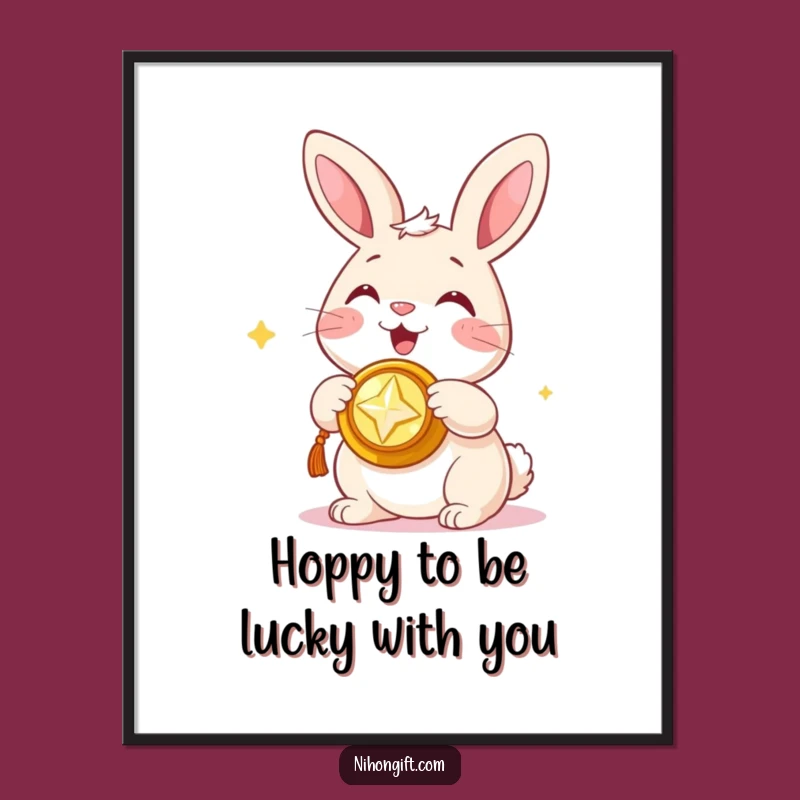 Free Printable Bunny Trinket Art: Auspicious Decor, Downloadable Wall Art