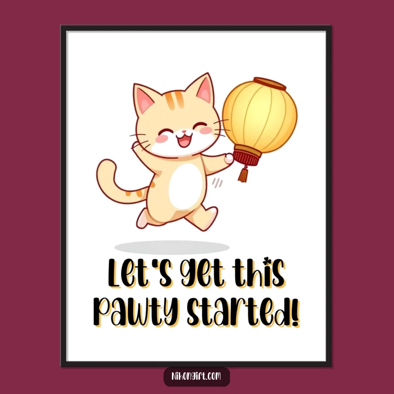 Free Printable Cat Lantern Art: Cheerful Decor, Downloadable Wall Art for Rooms