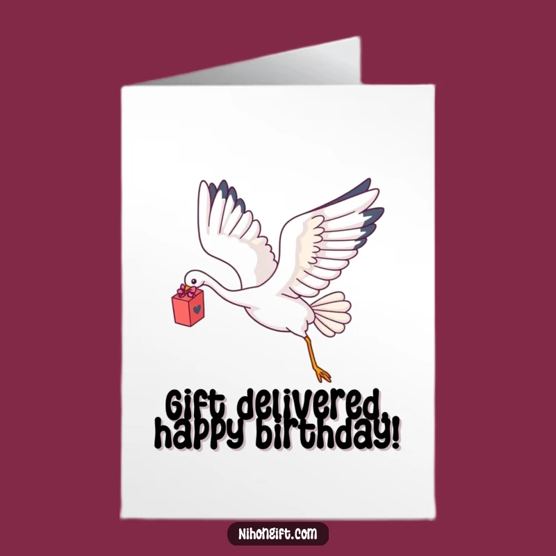 Free Printable Birthday Card: Crane Gift Delivery Downloadable Gift for Special Day