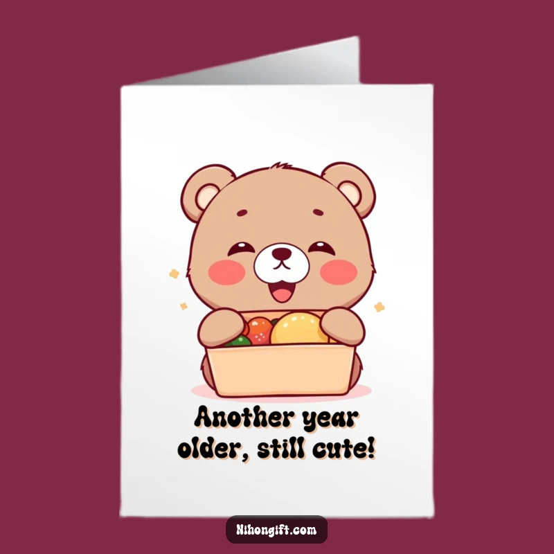 Funny Free Printable Birthday Card: Bear Cub Bento Joy, Downloadable Birthday Cheer