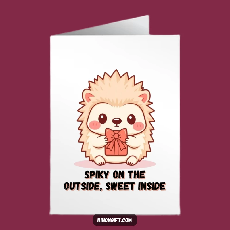 Free Printable Kawaii Hedgehog Birthday Card - Funny Small Gift Downloadable