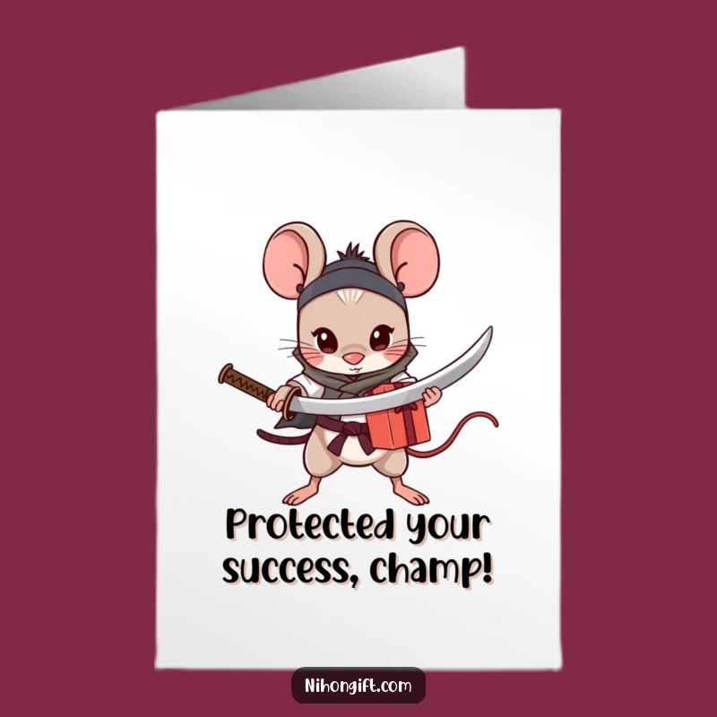Free Printable Congrats Card: Brave Mouse Guards Your Win!