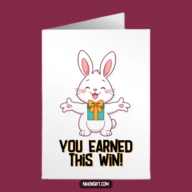 Free Printable Congratulations Card: Cheerful Bunny Gift - Joyful Downloadable