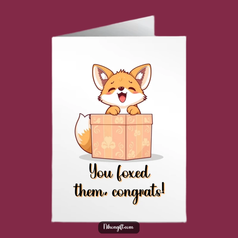 Free Printable Fox Puppy Congrats Card: Gift Delight Downloadable