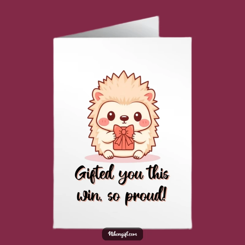 Free Printable Kawaii Hedgehog Congratulations Card - Funny Small Gift Downloadable