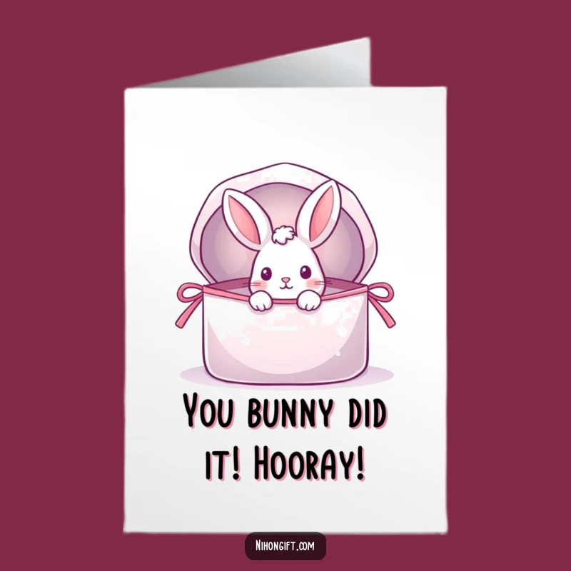 Free Printable Rabbit Congrats Card: Gift Bag Peek, Hilarious Congratulations Downloadable