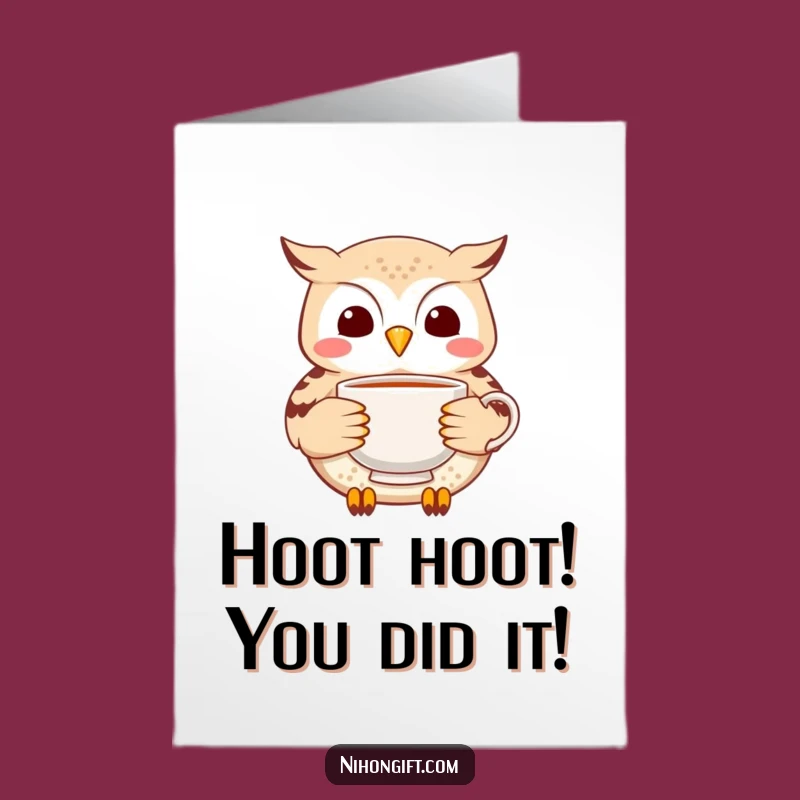 Free Printable Congrats Card: Owl Brings Celebration Tea!
