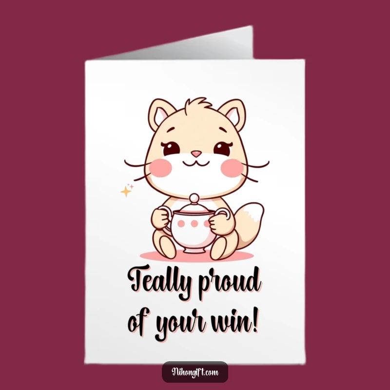 Free Printable Tea Set Congrats Card - Humorous Animal Downloadable