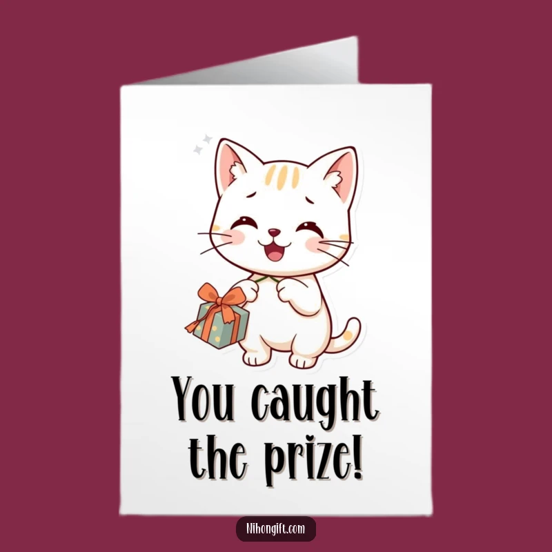 Free Printable Congrats Cat Card: Playful Dangler, Amusing Downloadable for Any Celebration