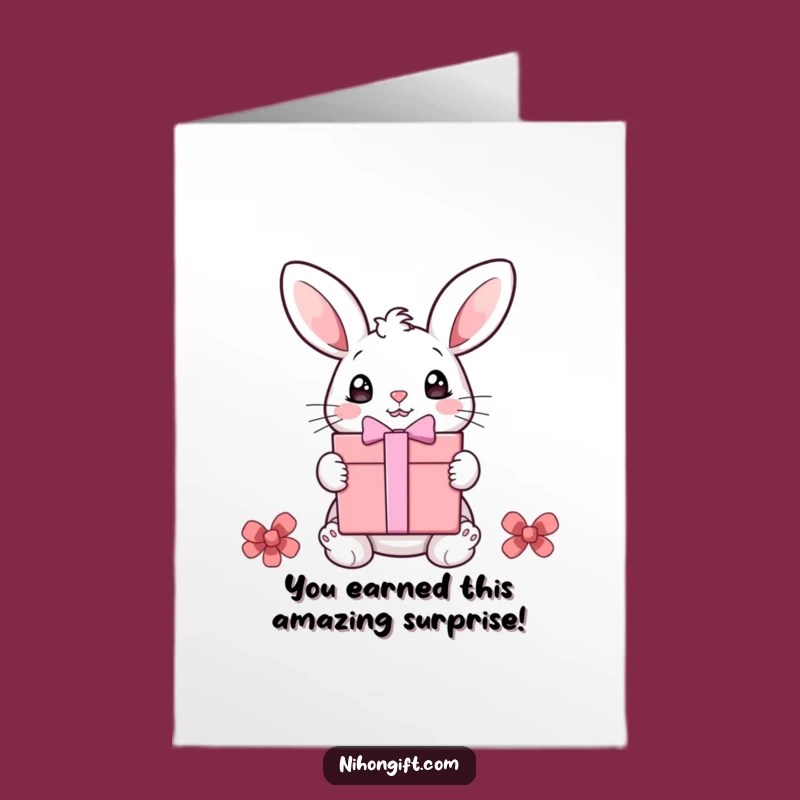 Free Printable Bunny Congratulations Card: Surprise Gift Joyful Downloadable