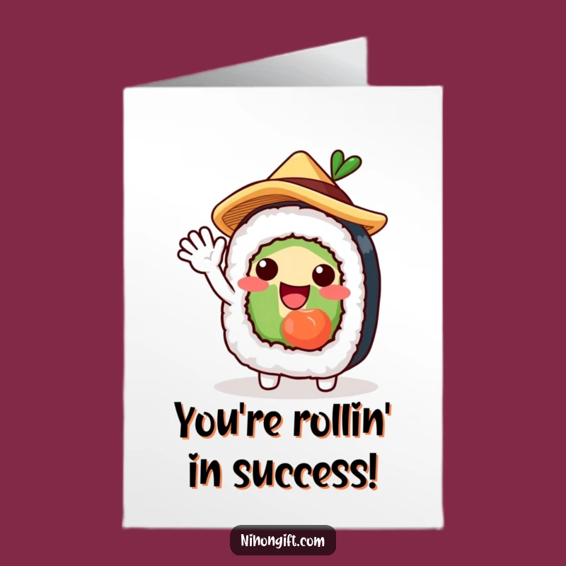 Free Printable Congratulations Card: Sushi Roll Humorous Downloadable Greeting