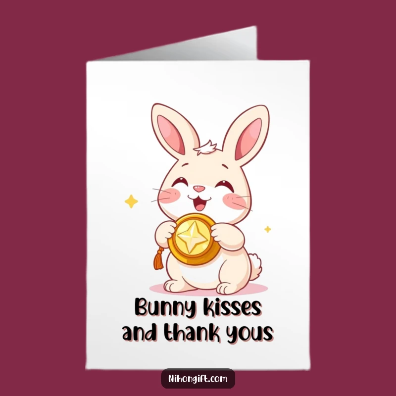 Free Printable Bunny Thank You Card: Shiny Trinket Gratitude, Downloadable Greeting