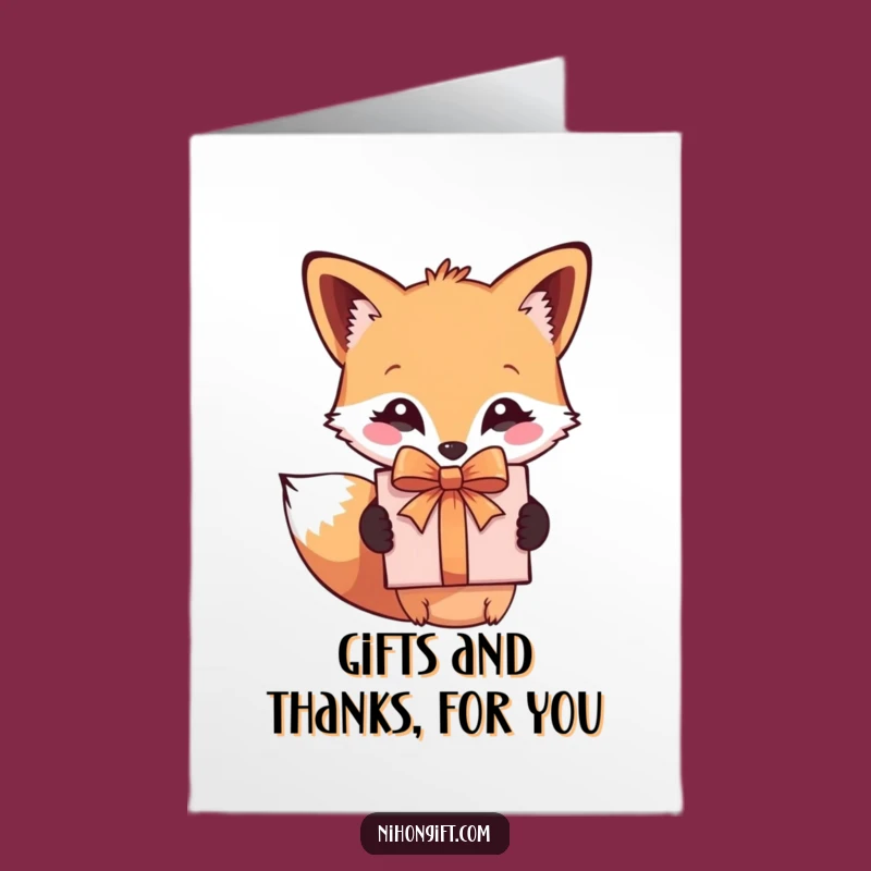 Free Printable Fox Thank You Card: Cute Gift Appreciation, Downloadable Gratitude Greeting