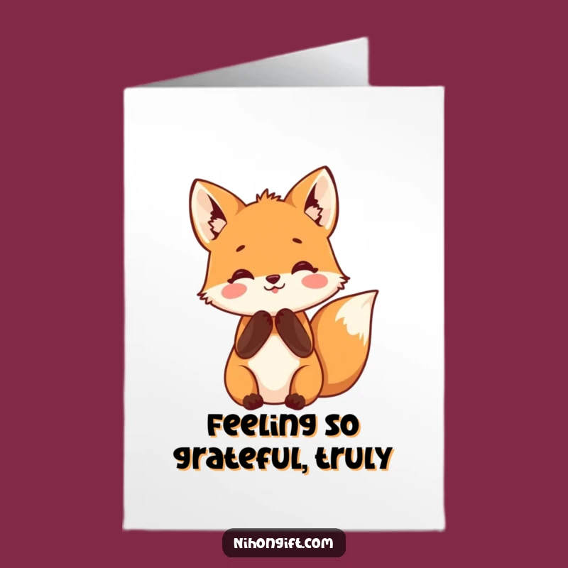 Free Printable Fox Thank You Card: Grateful Paws Downloadable Gift