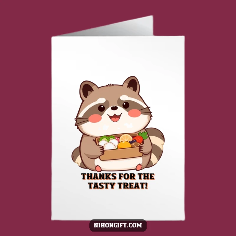 Free Printable Tanuki Thank You Card: Bento Gratitude Downloadable