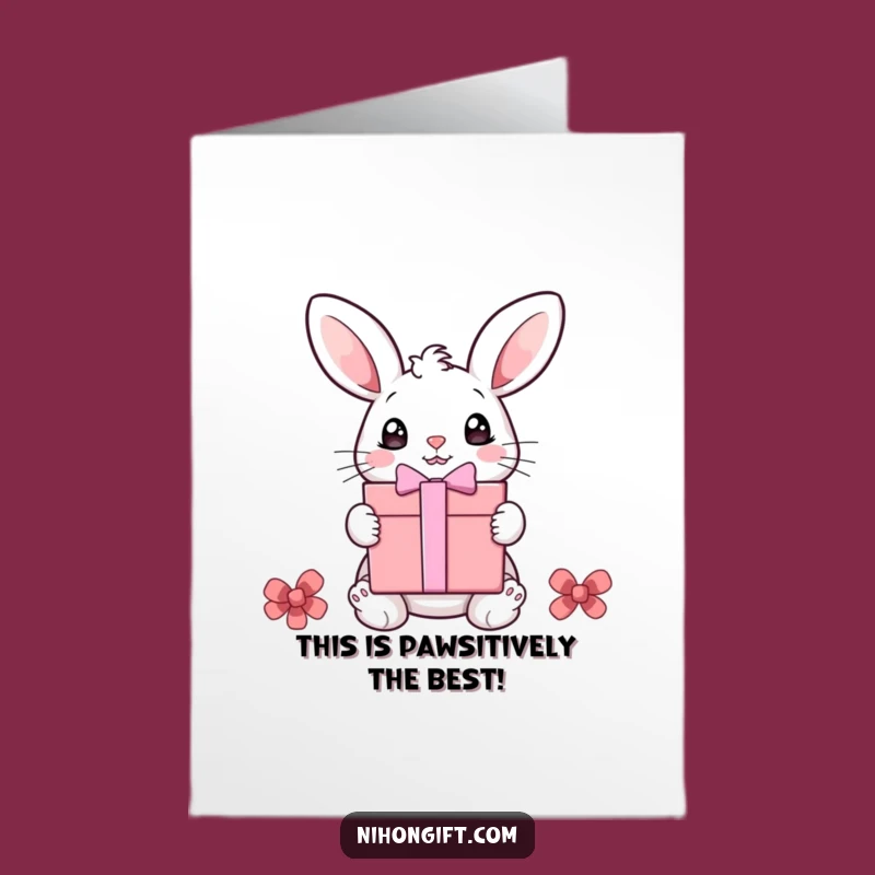Free Printable Thank You Card: Bunny Grateful for Surprise Gift Downloadable