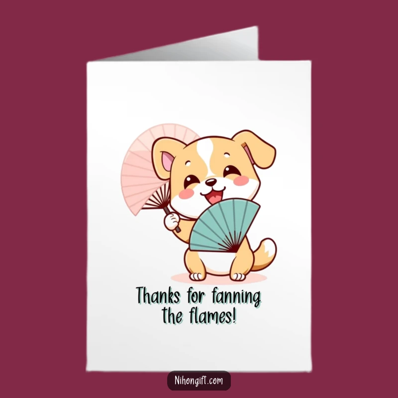 Free Printable Thank You Card: Dog Waves Fan!