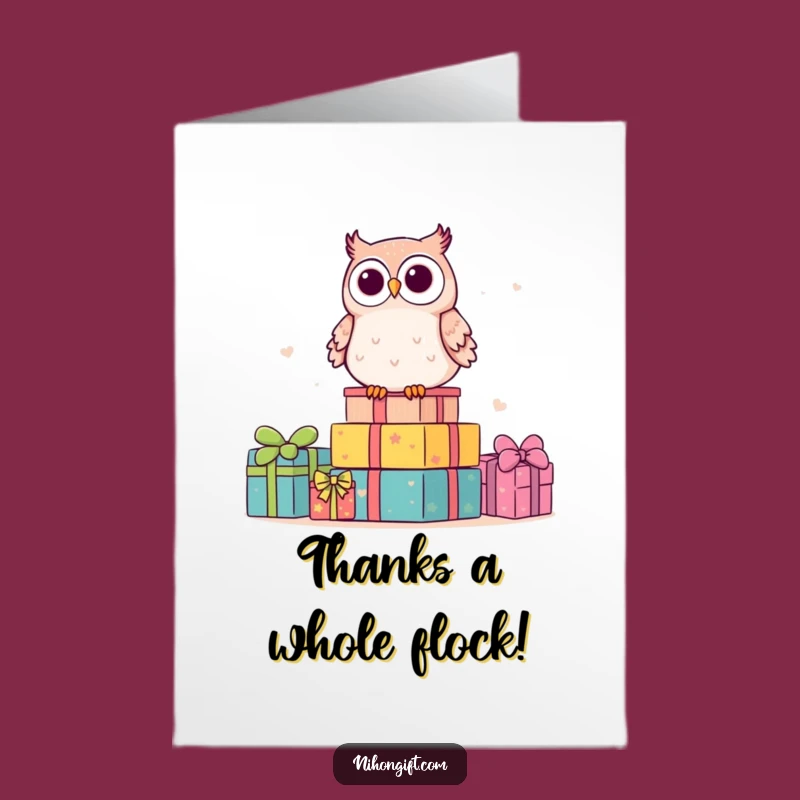 Free Printable Thank You Card: Kawaii Owl Gifts, Funny Downloadable Gratitude Note