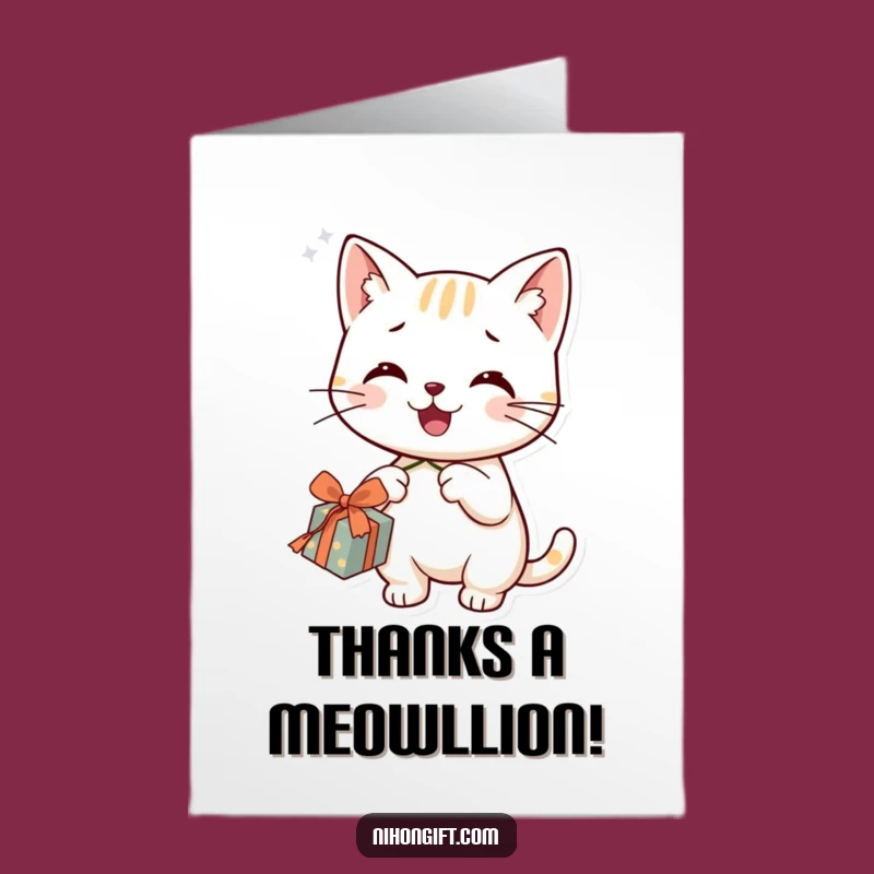 Free Printable Thank You Cat Card: Playful Dangler, Humorous Downloadable for Appreciation