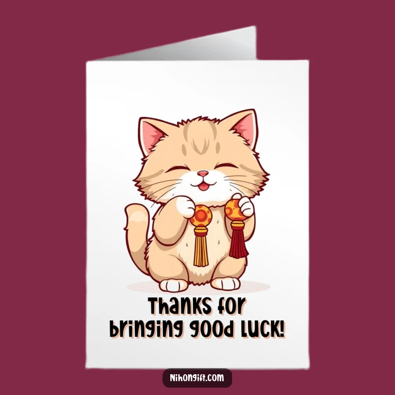 Free Printable Cat Thank You Card: Playful Kitty's Lucky Thanks