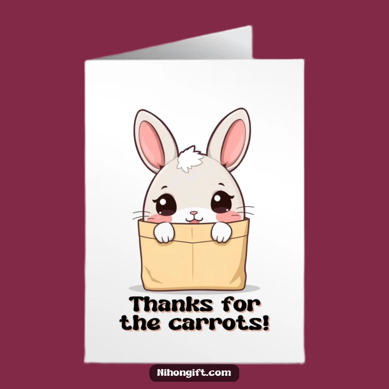 Free Printable Thank You Bunny Card: Curious Peek, Humorous Downloadable for Gratitude
