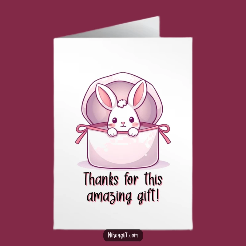 Free Printable Rabbit Thank You Card: Gift Bag Surprise, Funny Thanks Downloadable