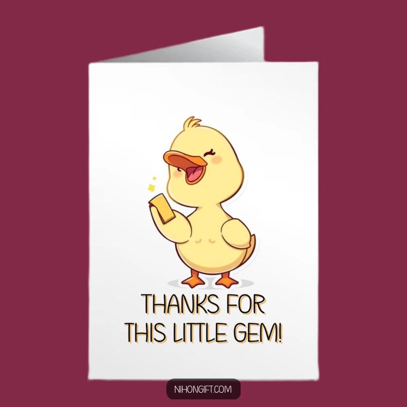 Free Printable Thank You Card: Joyful Duckling with Trinket, Sweet DIY