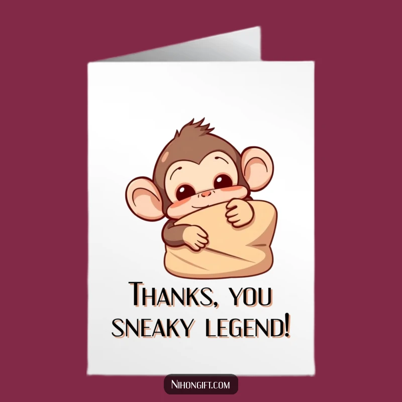 Free Printable Thank You Card: Monkey Peek - Funny Gratitude Downloadable