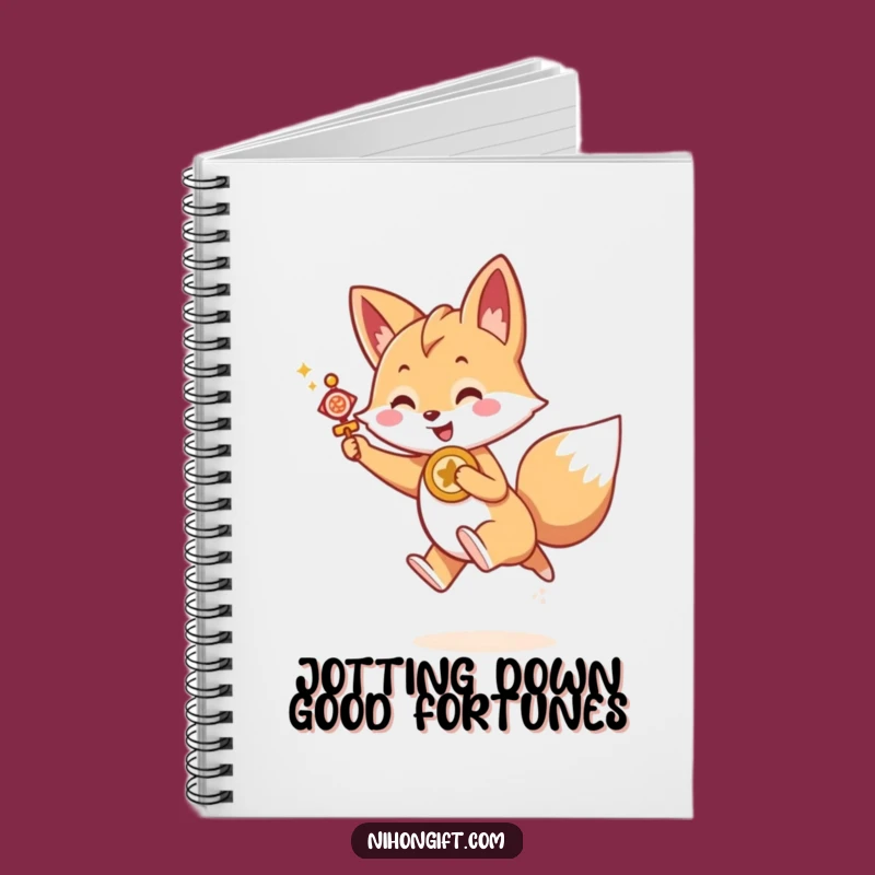 Funny Kawaii Fox Notebook - Lucky Leap, Perfect for Notes & Funny Gift Ideas