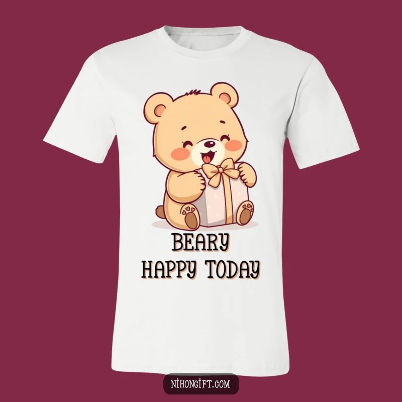 Funny Bear T-Shirt - Enthusiastic Gift Opening, Great Gift