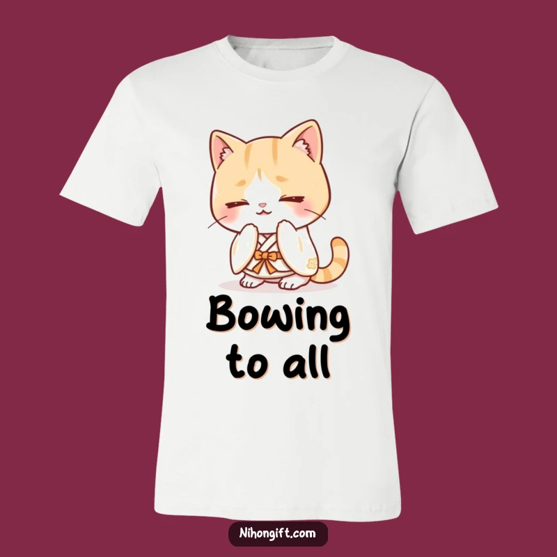 Funny Kawaii Cat Kimono T-Shirt: Wear Your Politeness with Pride