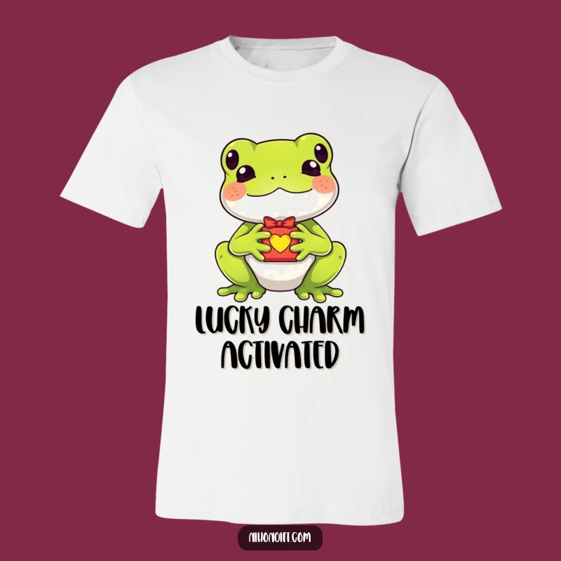 Funny Kawaii Frog Lucky Charm T-Shirt - Whimsical & Fun Apparel