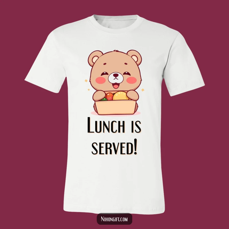 Funny Bear Cub Bento T-Shirt: Wear Your Excitement for Delicious Food