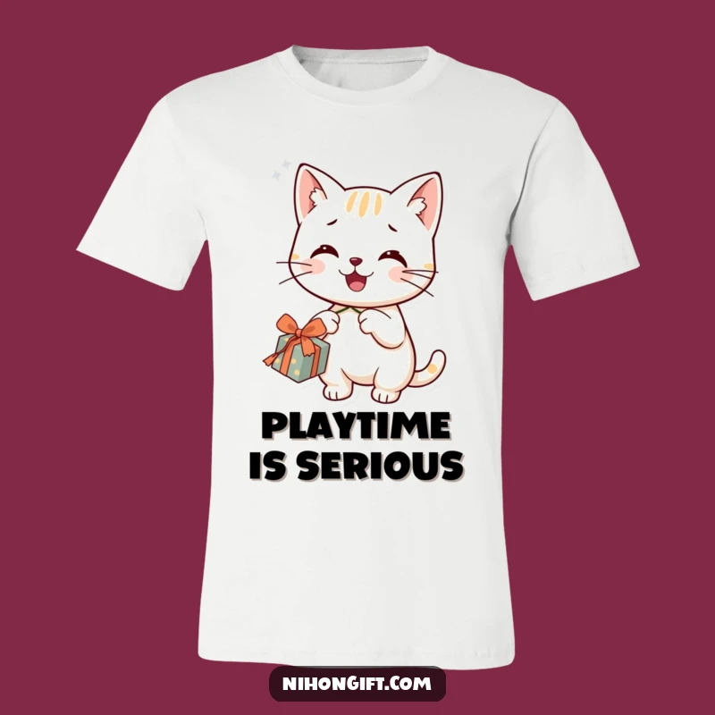Funny Cat Dangler T-Shirt - Playful Kitty, Hilarious Apparel