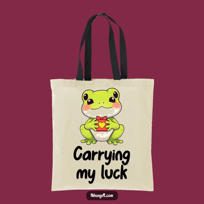 Funny Kawaii Frog Lucky Charm Tote Bag - Carry Luck & Style