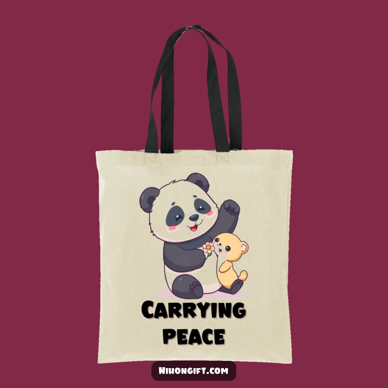 Panda Bloom Carrier Funny Tote Bag: Carry Your Essentials with Funny Flair