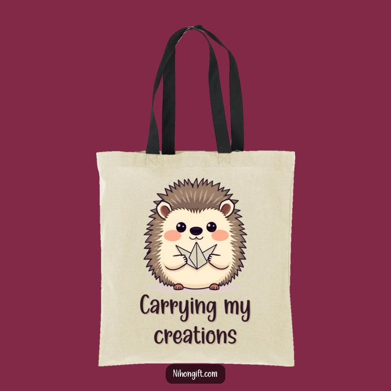 Funny Hedgehog Crane Tote Bag: Carry Your Artistry with Cute Style Gift