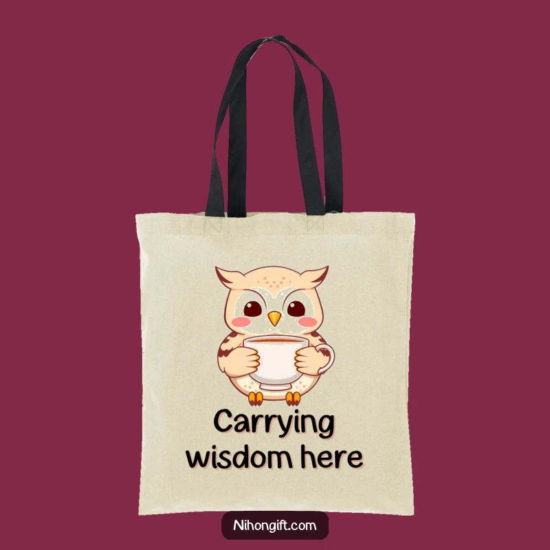 Funny Owl Tea Tote Bag: Cheerful Tea Carrier - Humorous Accessory Gift
