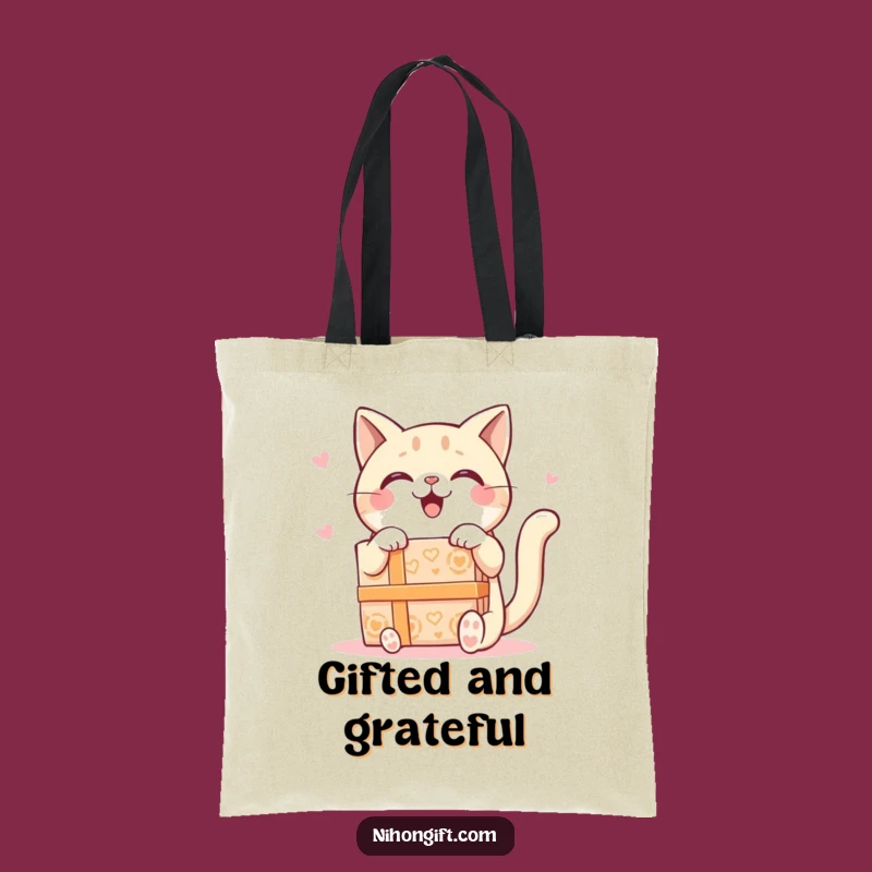Funny Kawaii Cat Tote Bag: Cute Gift Bag Tote, Ideal Present for Shoppers