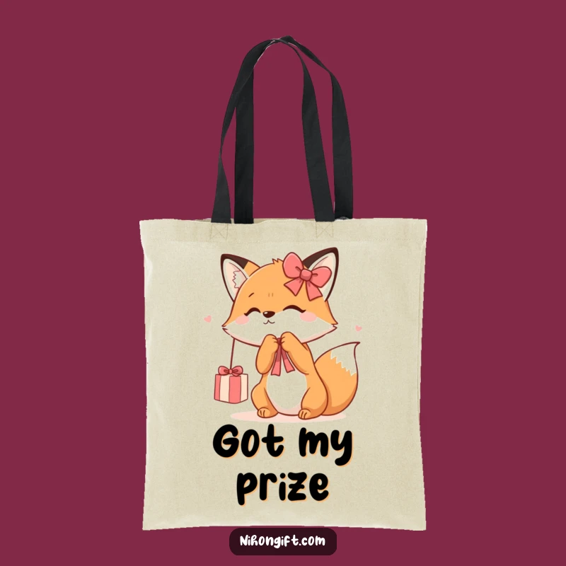 Funny Kawaii Fox Tote Bag: Cute Animal Bag, Ideal Gift for Shoppers