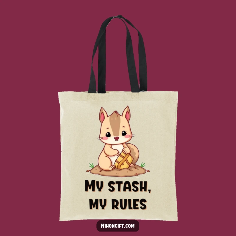 Funny Kawaii Squirrel Treasure Tote: Carry Your Finds with Humorous Style