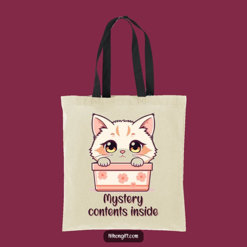 Funny Cat Gift Box Tote Bag: Carry Your Treasures